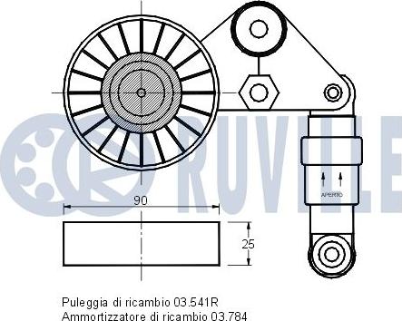 Ruville 540533 - Натягувач ременя, клинові зуб. autocars.com.ua