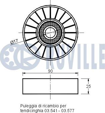 Ruville 540534 - Паразитний / провідний ролик, поліклиновий ремінь autocars.com.ua