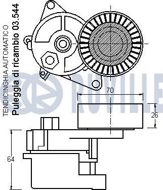 Ruville 540537 - Натягувач ременя, клинові зуб. autocars.com.ua