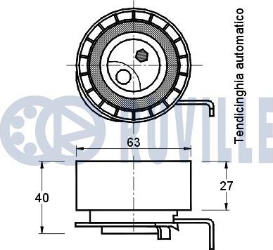 Ruville 540552 - Натяжна ролик, ремінь ГРМ autocars.com.ua