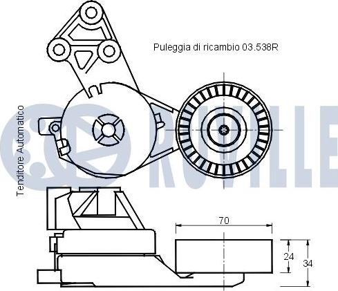 Ruville 540562 - Натягувач ременя, клинові зуб. autocars.com.ua