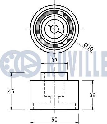 Ruville 540582 - Паразитний / Провідний ролик, зубчастий ремінь autocars.com.ua