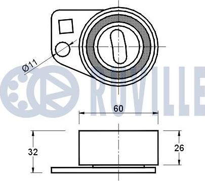 Ruville 540593 - Натяжна ролик, ремінь ГРМ autocars.com.ua