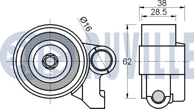 Ruville 540598 - Натяжна ролик, ремінь ГРМ autocars.com.ua