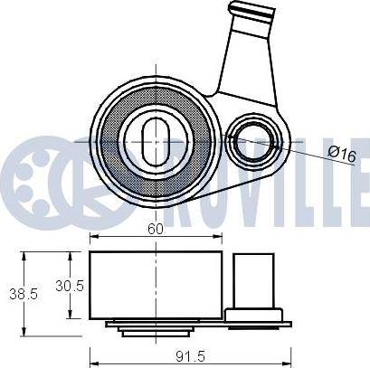 Ruville 540599 - Натяжна ролик, ремінь ГРМ autocars.com.ua