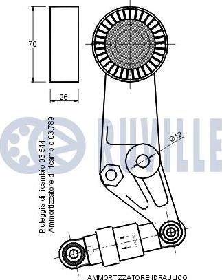 Ruville 540602 - Натягувач ременя, клинові зуб. autocars.com.ua