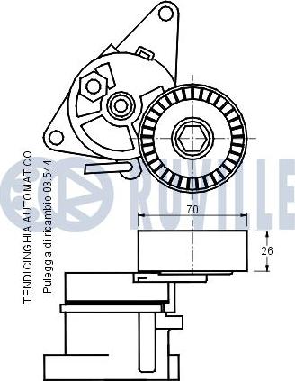 Ruville 540606 - Натягувач ременя, клинові зуб. autocars.com.ua