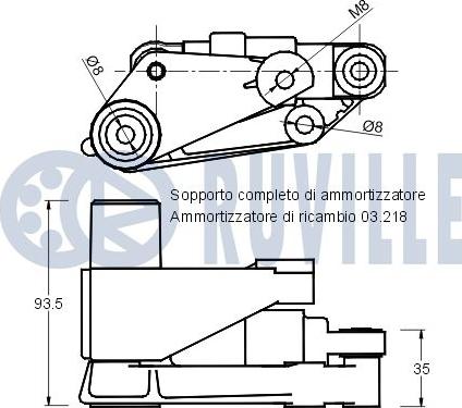 Ruville 540608 - Натягувач ременя, клинові зуб. autocars.com.ua