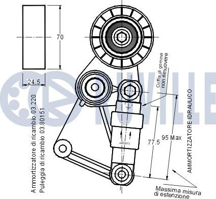 Ruville 540609 - Натягувач ременя, клинові зуб. autocars.com.ua