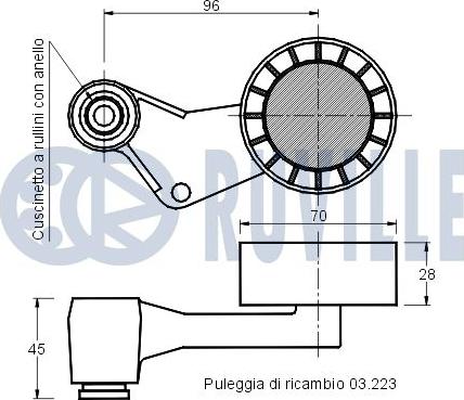 Ruville 540614 - Натягувач ременя, клинові зуб. autocars.com.ua