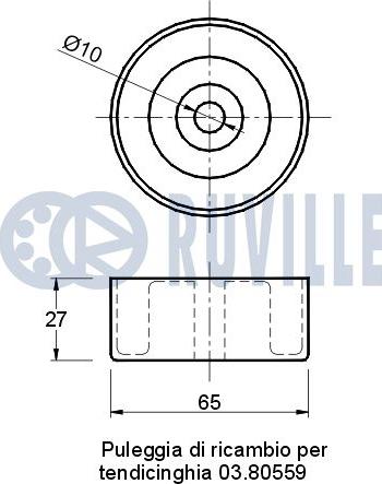 Ruville 540625 - Паразитний / провідний ролик, поліклиновий ремінь autocars.com.ua