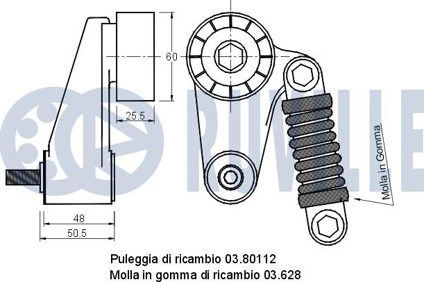 Ruville 540629 - Натягувач ременя, клинові зуб. autocars.com.ua