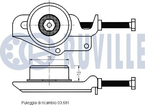 Ruville 540695 - Натягувач ременя, клинові зуб. autocars.com.ua