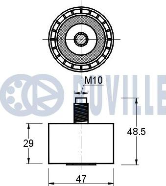 Ruville 540719 - Паразитний / Провідний ролик, зубчастий ремінь autocars.com.ua