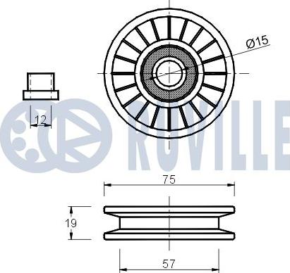 Ruville 540733 - Направляющий ролик, поликлиновый ремень avtokuzovplus.com.ua