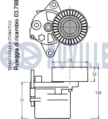 Ruville 540752 - Натяжитель, поликлиновый ремень avtokuzovplus.com.ua