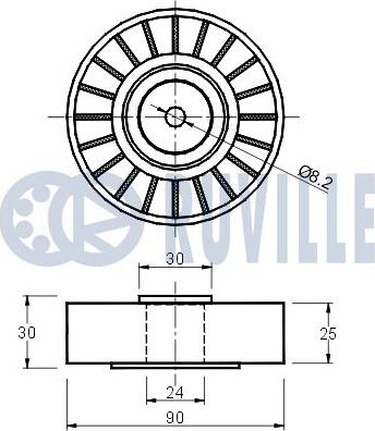 Ruville 540757 - Направляющий ролик, поликлиновый ремень avtokuzovplus.com.ua