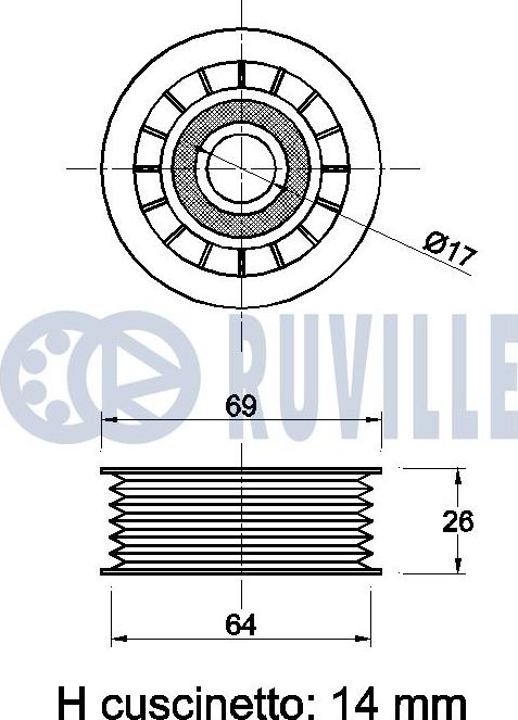 Ruville 540763 - Направляющий ролик, поликлиновый ремень autodnr.net