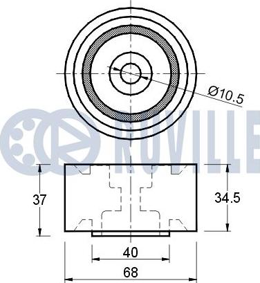 Ruville 540800 - Паразитний / Провідний ролик, зубчастий ремінь autocars.com.ua