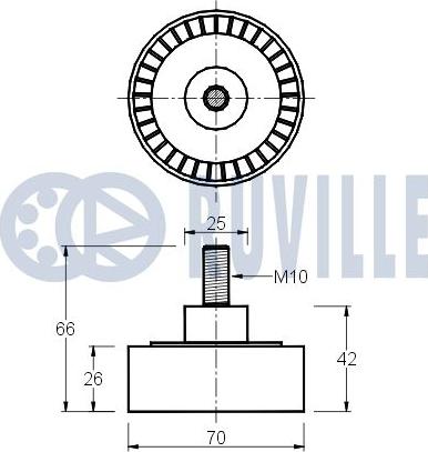 Ruville 540802 - Паразитний / провідний ролик, поліклиновий ремінь autocars.com.ua