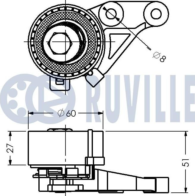 Ruville 540807 - Натяжной ролик, ремень ГРМ avtokuzovplus.com.ua