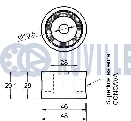 Ruville 540816 - Направляющий ролик, зубчатый ремень avtokuzovplus.com.ua