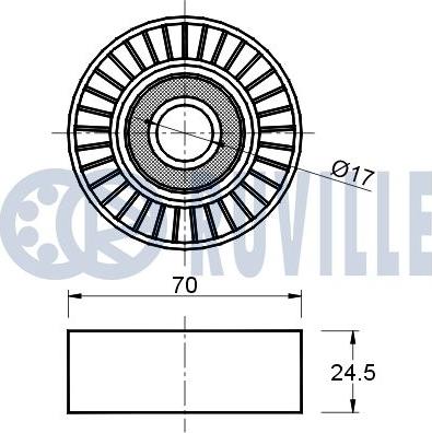 Ruville 540822 - Направляющий ролик, поликлиновый ремень avtokuzovplus.com.ua