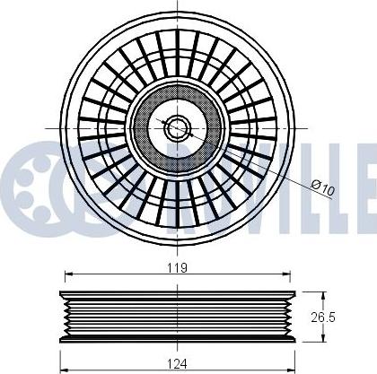 Ruville 540823 - Направляющий ролик, поликлиновый ремень avtokuzovplus.com.ua