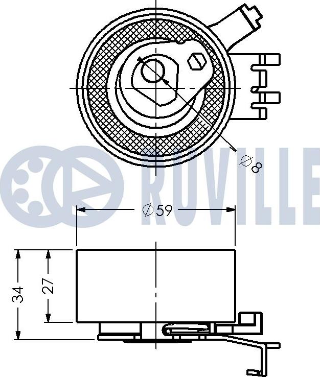 Ruville 540827 - Натяжна ролик, ремінь ГРМ autocars.com.ua