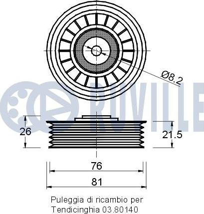 Ruville 540831 - Направляющий ролик, поликлиновый ремень avtokuzovplus.com.ua