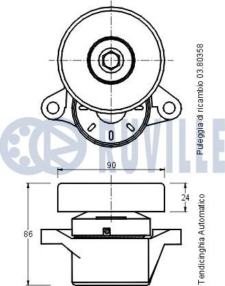 Ruville 540844 - Натягувач ременя, клинові зуб. autocars.com.ua