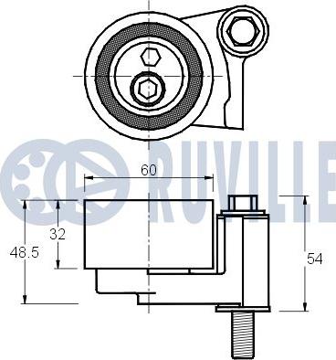 Ruville 540864 - Натяжна ролик, ремінь ГРМ autocars.com.ua