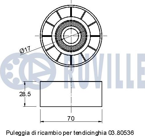 Ruville 540868 - Паразитний / провідний ролик, поліклиновий ремінь autocars.com.ua