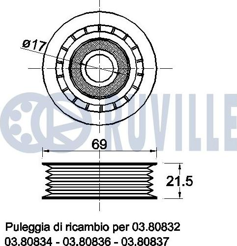 Ruville 540873 - Направляющий ролик, поликлиновый ремень autodnr.net