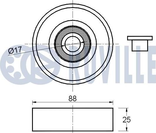 Ruville 540874 - Паразитний / провідний ролик, поліклиновий ремінь autocars.com.ua