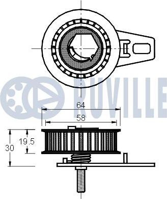 Ruville 540880 - Натяжна ролик, ремінь ГРМ autocars.com.ua