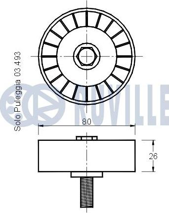 Ruville 540883 - Паразитний / провідний ролик, поліклиновий ремінь autocars.com.ua