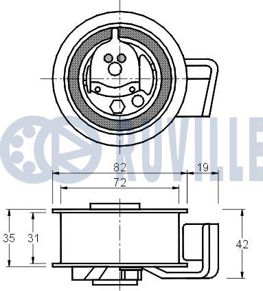 Ruville 540890 - Натяжна ролик, ремінь ГРМ autocars.com.ua