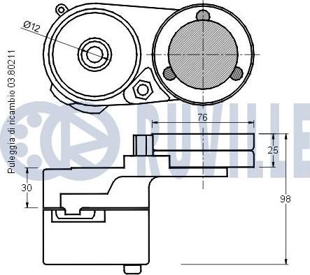 Ruville 540899 - Натягувач ременя, клинові зуб. autocars.com.ua