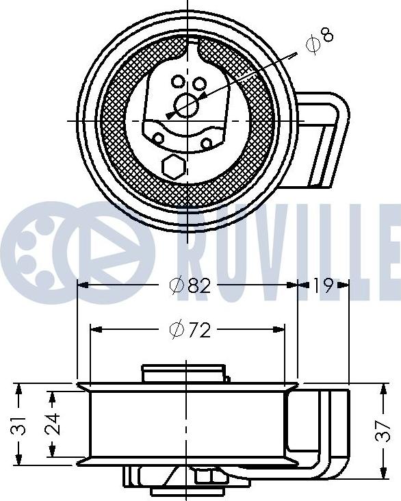 Ruville 540914 - Натяжна ролик, ремінь ГРМ autocars.com.ua