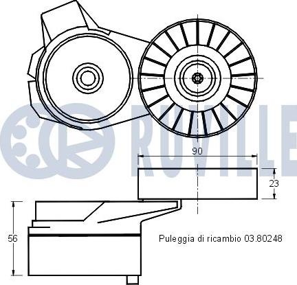 Ruville 540935 - Натягувач ременя, клинові зуб. autocars.com.ua