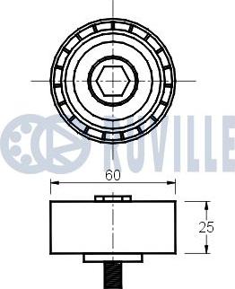 Ruville 541023 - Направляющий ролик, поликлиновый ремень avtokuzovplus.com.ua