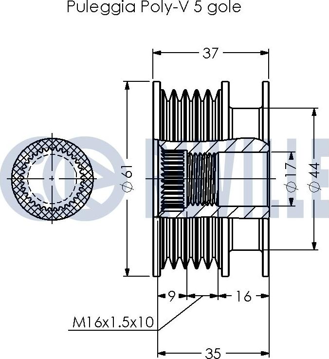 Ruville 541031 - Шкив генератора, муфта autodnr.net