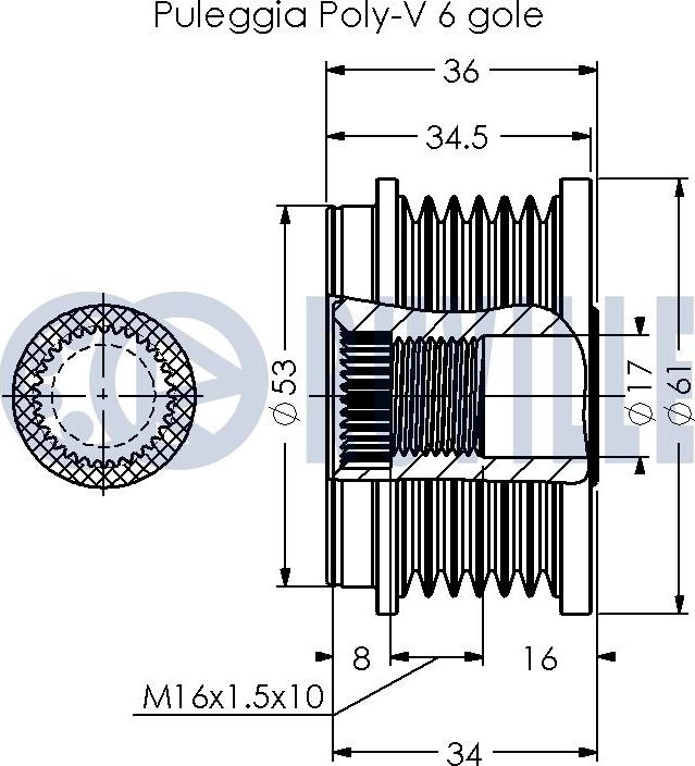 Ruville 541034 - Ремінний шків, генератор autocars.com.ua