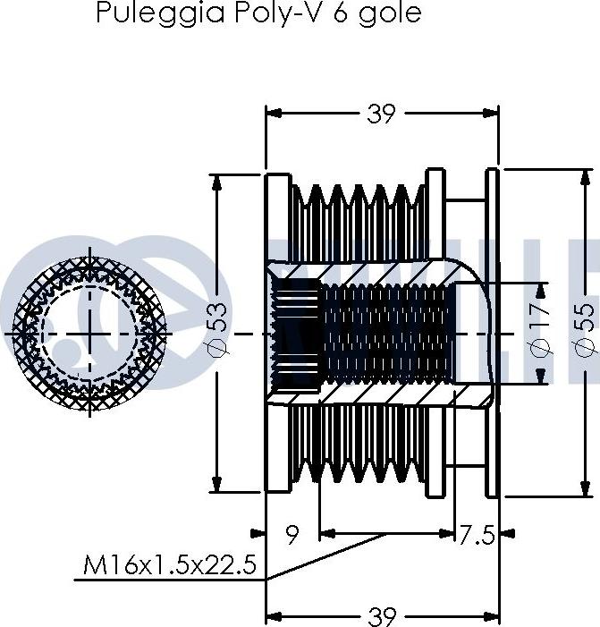 Ruville 541038 - Шкив генератора, муфта avtokuzovplus.com.ua