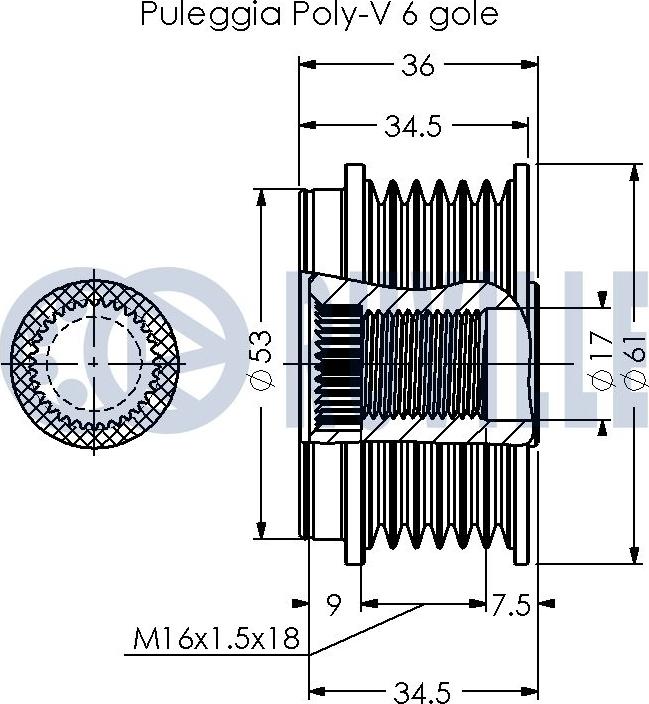 Ruville 541041 - Шкив генератора, муфта avtokuzovplus.com.ua