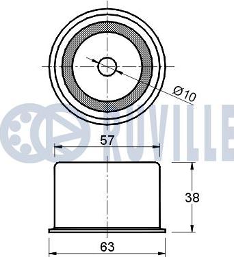 Ruville 541044 - Паразитний / Провідний ролик, зубчастий ремінь autocars.com.ua