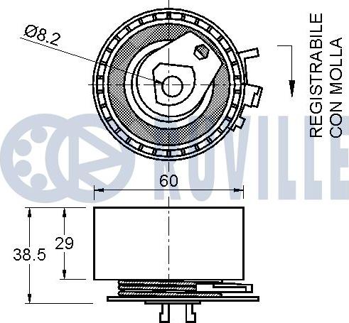 Ruville 541053 - Натяжна ролик, ремінь ГРМ autocars.com.ua