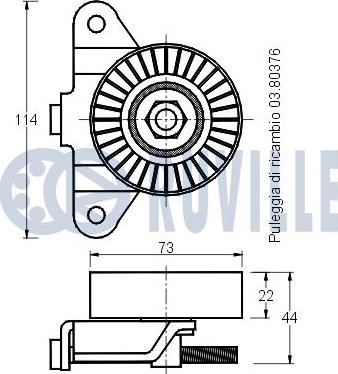 Ruville 541057 - Натяжитель, поликлиновый ремень avtokuzovplus.com.ua