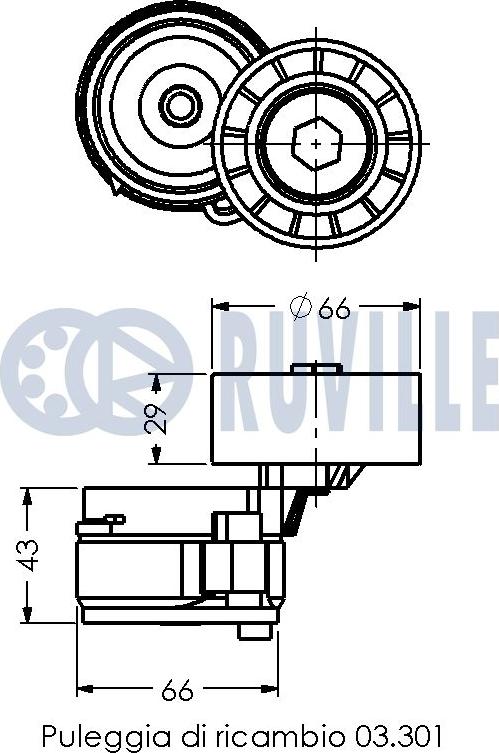 Ruville 541063 - Натягувач ременя, клинові зуб. autocars.com.ua